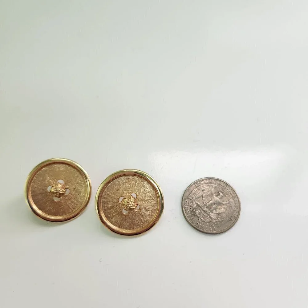Vintage Goldtone Button Earrings